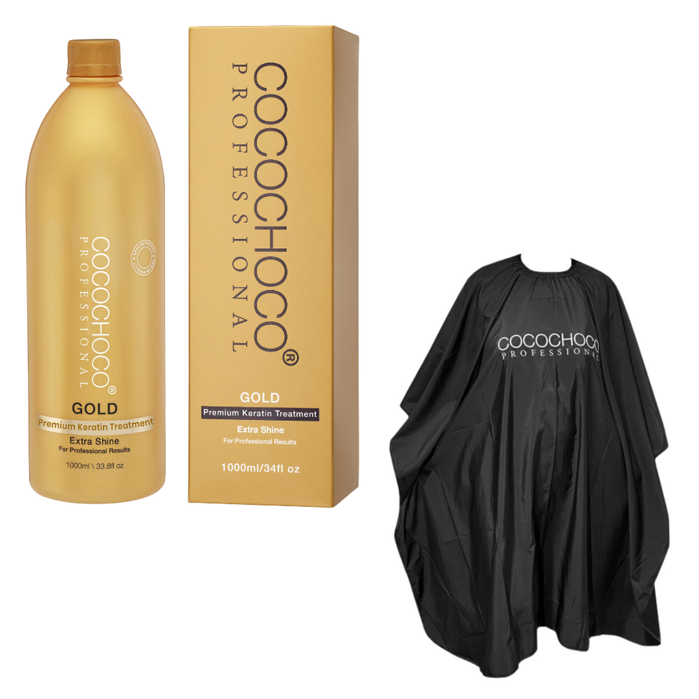 Cocochoco Gold Brazilian Keratin Hair Treatment 1 Litre & Cape