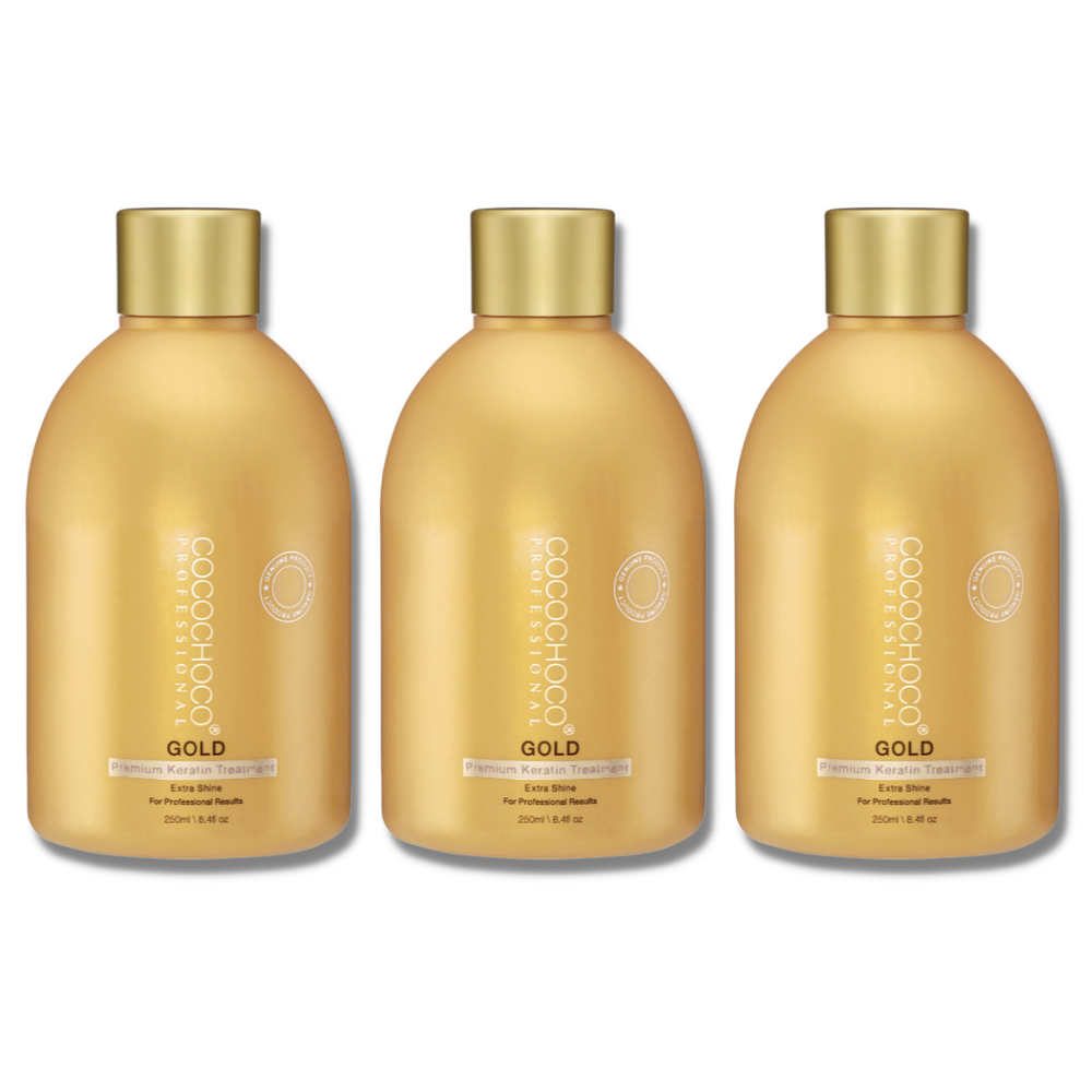 Cocochoco Gold Brazilian Keratin Hair Treatment - 3 Pack, 250ml each