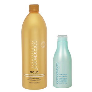 
                  
                    COCOCHOCO Gold Brazilian Keratin Hair Treatment 1000 ml/1 liter + Clarifying Shampoo 400 ml
                  
                