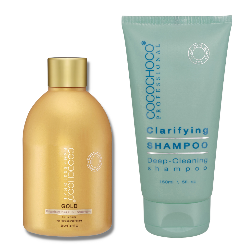 COCOCHOCO Gold Brazilian Keratin Hair Treatment 250 ml + Clarifying Shampoo 150 ml